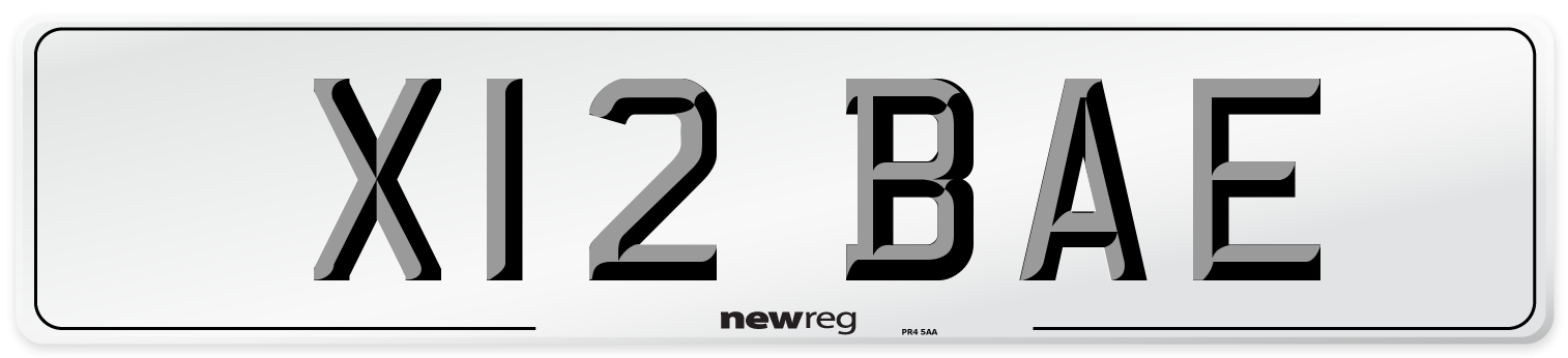 X12 BAE Number Plate from New Reg